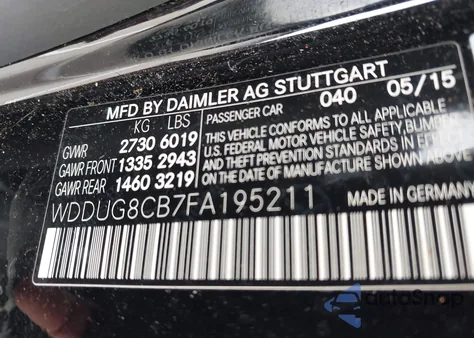 2015 Mercedes-Benz S 550 from USA, damaged, VIN WDDUG8CB7FA195211